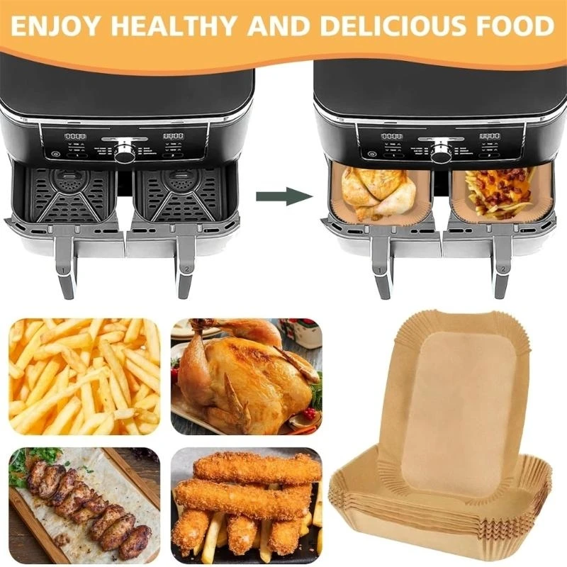 Упаковка из 200 воздушных фритюрных прямоугольных вкладыш