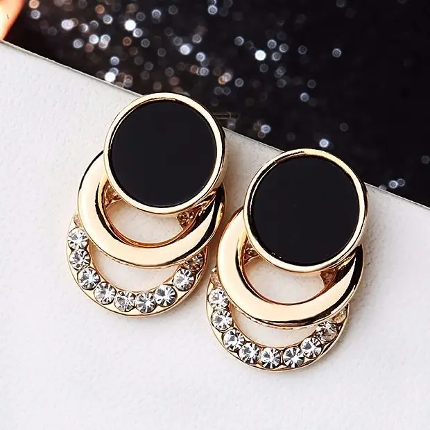 2023 New Rhinestone Clip on Earrings Without Piercing for Women Fashion Earrings Party Gift Bijoux Jewelry