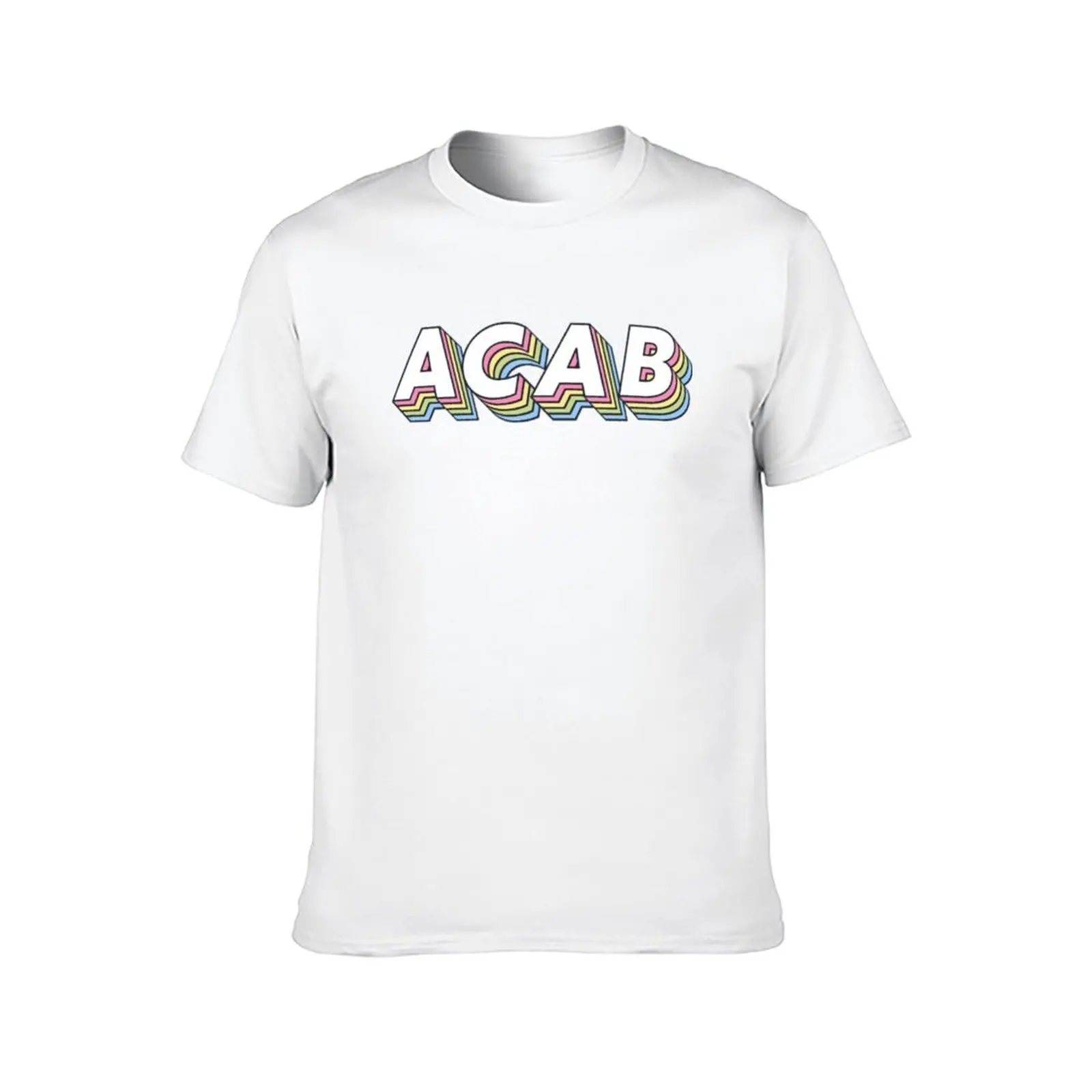 ACAB Regenbogen T-Shirt Herren T-Shirt Baumwolle Herren T-Shirt schwere Baumwolle T-Shirt