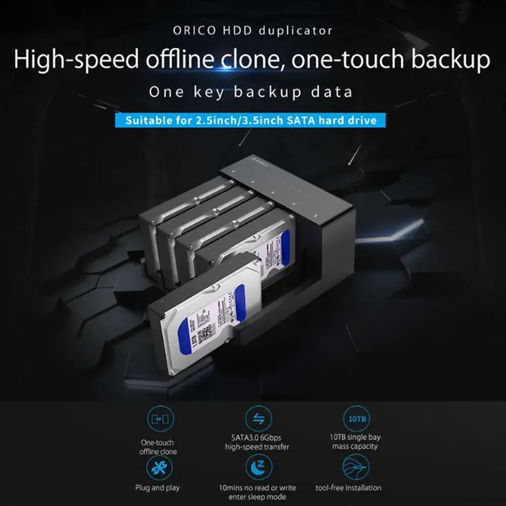 2 Bay 5 Bay Super Speed Usb 3.0 HDD Docking Station Tool Free USB 3.0 To SATA Hard Drive Enclosure Case Hard Drive Adapter