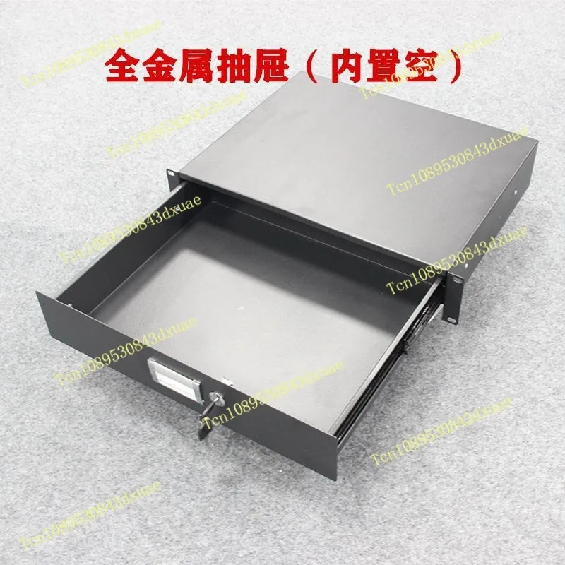 2U Server Cabinet Drawer, ABS Network Cabinet Slide Drawers for Data Center & Engineering Computer Room Storage Organizer