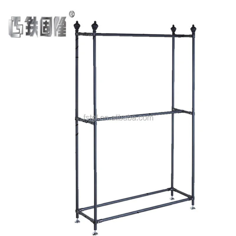 

(customized)High Quality Garment Store Furniture Fixtures Hanging Clothes Display Racks Shop Display Table and Metal Clothin