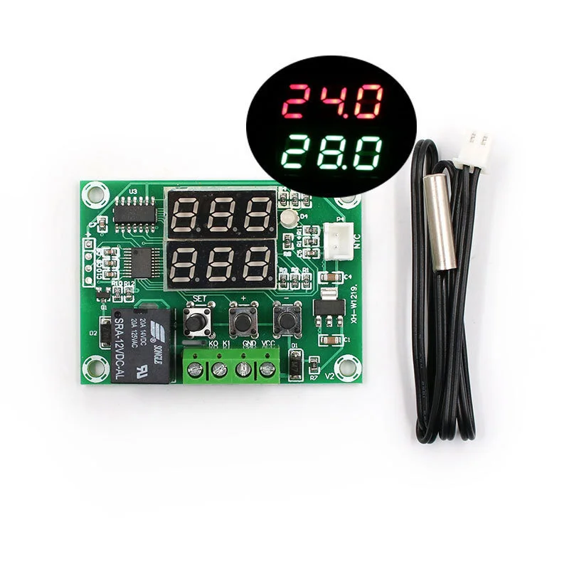 XH-W1219 W1219 DC12V Dual LED Digital Display Thermostat Temperature Controller Regulator Switch Control Relay NTC Sensor Module