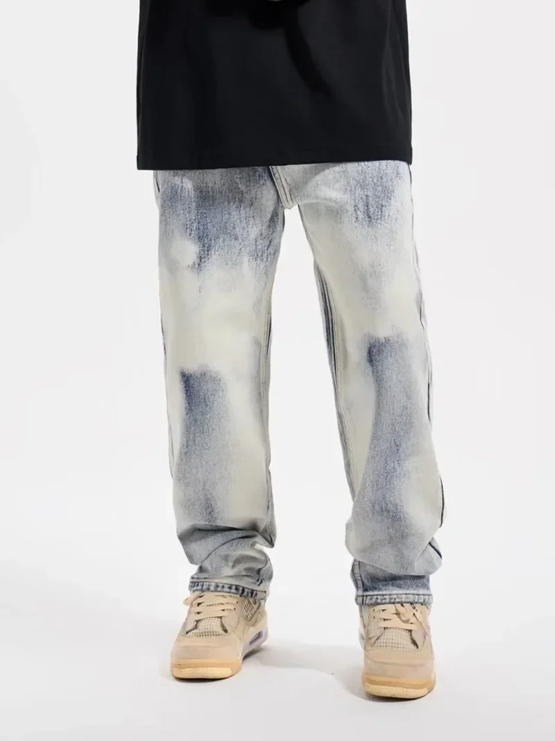 

Korean Women's White Cargo Jeans Vintage High Waist Wide Leg Denim Trousers Harajuku Baggy Jean Pants Y2k Streetwear Clothes