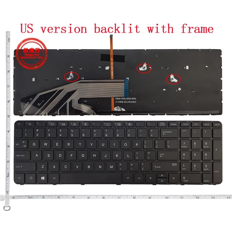 

Новая клавиатура US для ноутбука HP ProBook 450 G3 455 G3 470 G3 HSTNN-Q95C 455 G4 470 G4 450 G4 с рамкой US