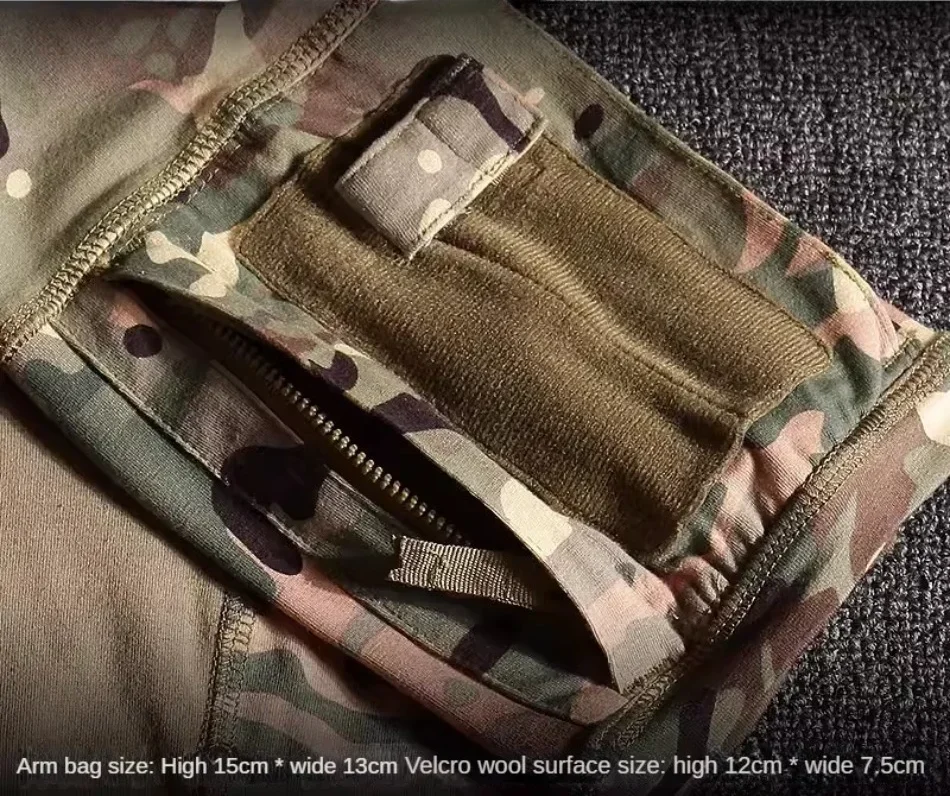 Taktisches T-Shirt Field Combat Tops Half Zipper Stricken Camo Wandern T-Shirts Training Atmungsaktive elastische Outdoor-Trainings-T-Shirts – Detail 13