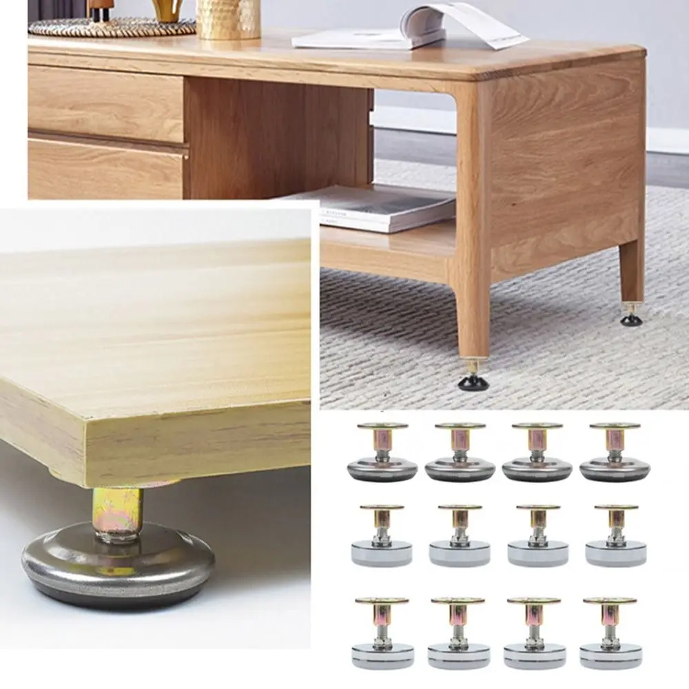 4pcs Height Adjustable Chair Leg Feet Leveling Furniture Support Mat Screw-in Base Sofa Bed Cabinet Table Floor Protector image 2