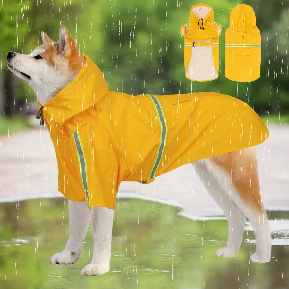 

Waterproof Raincoats for Dogs - Adjustable Pet Raincoat Jacket, Lightweight Dog Hooded Rain Coat Waterproof Rain Poncho