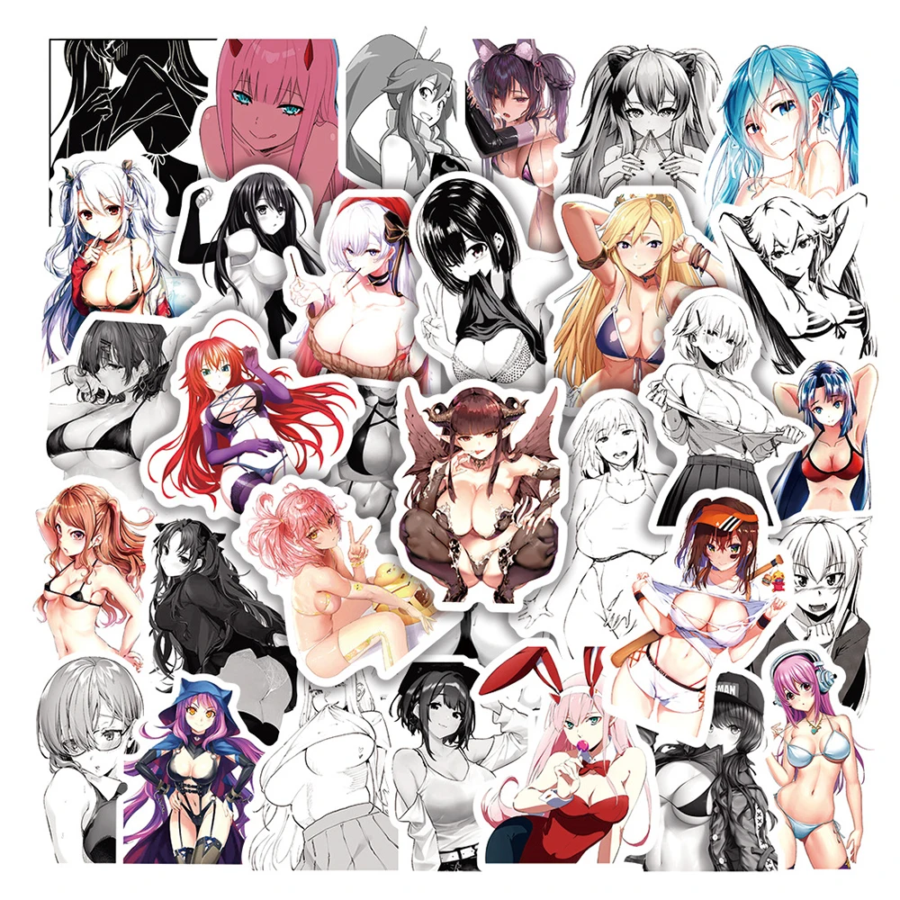 10/30/50/100PCS Hentai Adult Sexy Anime Girl Waifu Exquisite Stickers DIY Graffiti Luggage Laptop Waterproof Stickers Wholesale