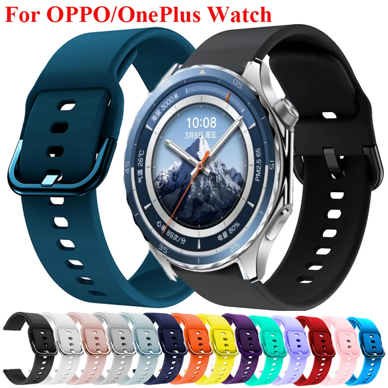 Silicone Strap For OPPO Watch X X2 OPPO Watch 4 Pro Band Breathable Soft Sports Bracelet For OnePlus Watch 2 One Plus Watch 46mm