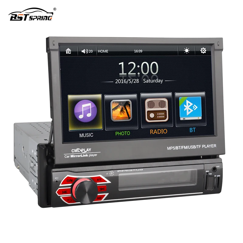 7 inch 1 DIN Car Radio MP5 Adjustable Touch Screen Car DVD Player Mirror Link BT FM USB Car MP5 Player