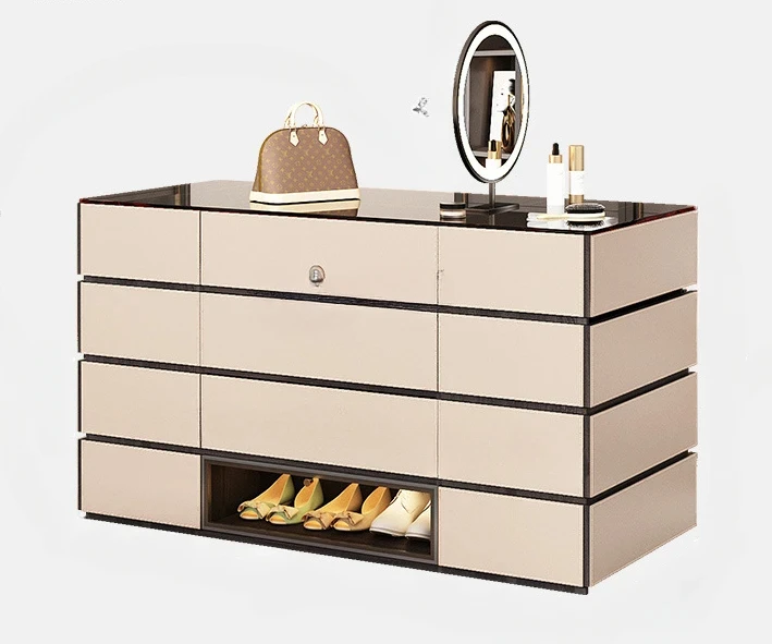 

Современный светлый роскошный гардероб, бытовой высококачественный шкафчик, туалетный столик, встроенный шкаф для ювелирных изделий в спальне