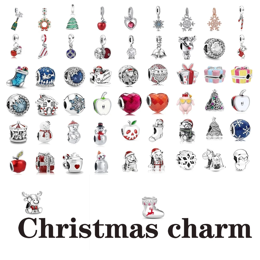 

63 Style Christmas Gifts Pandoras charms Bead Fit Pandora Charm 925 Silver Original Bracelet Silver 925 Trinket DIY Jewelry