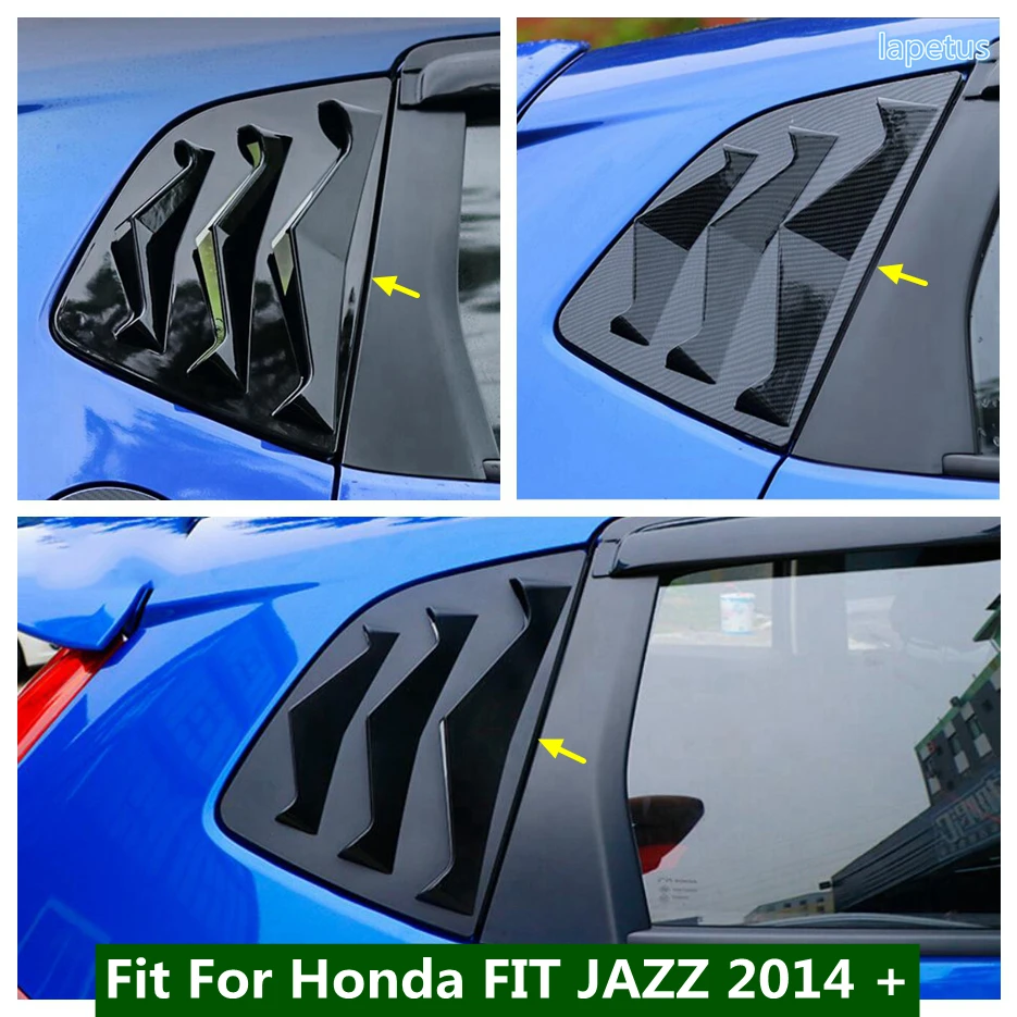 

Rear Window Louver Shutter Side Vent Quarter Spoiler Panel Cover Trim Fit For Honda FIT JAZZ 2014 - 2020 Car Black Accessories