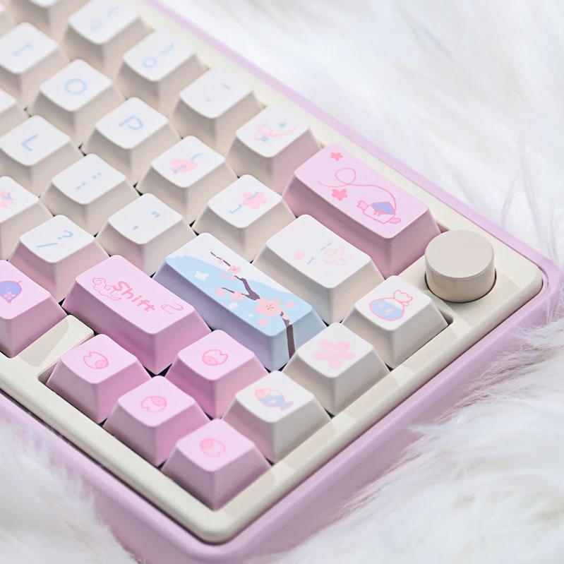 

Original height keycap pink PBT material sublimation keycap 68 vgn75 S99 100 87