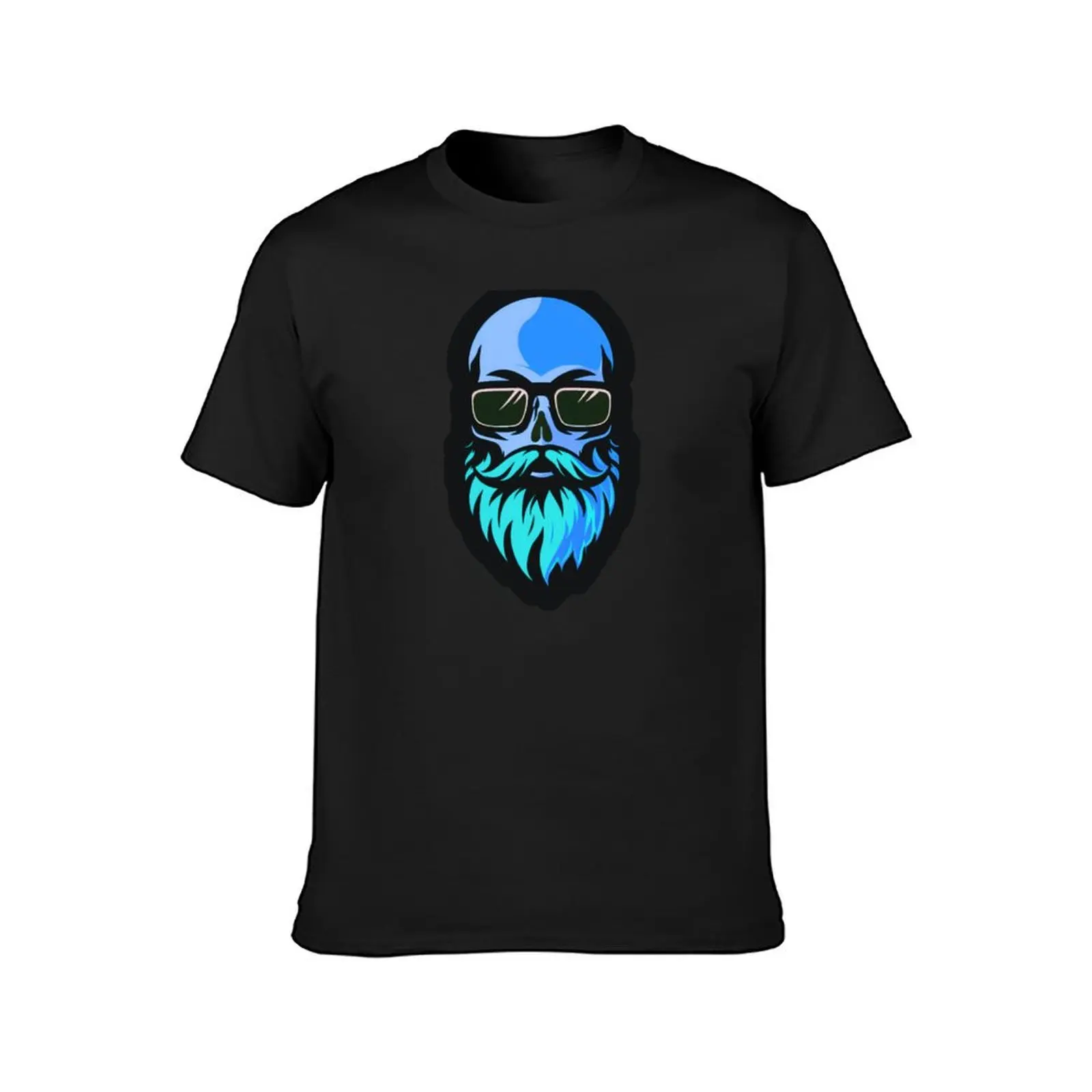 Hazey Blue Beard Skull T-Shirt boys whites tees mens big and tall t shirts