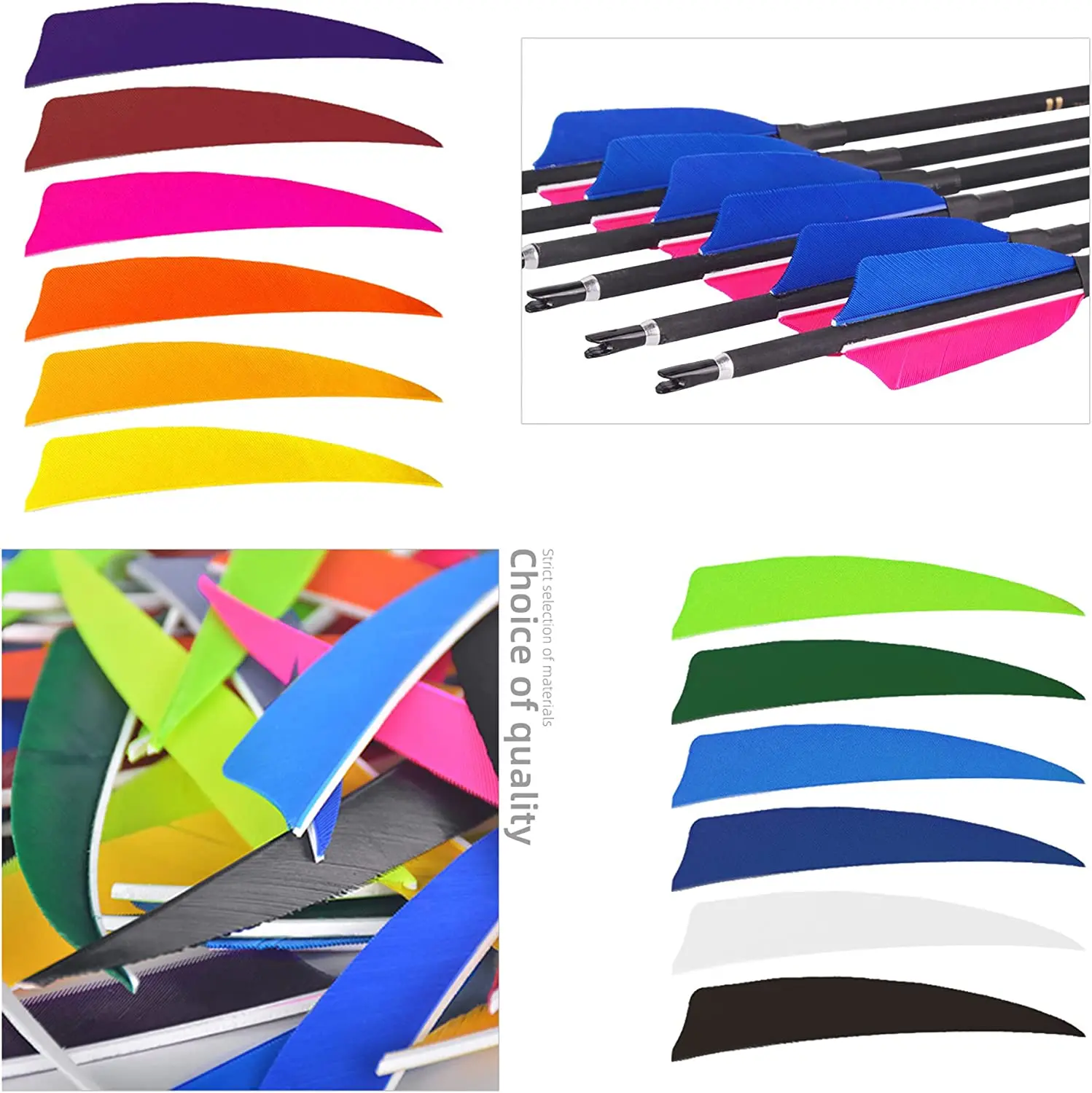 3/4/5'' Turkey Feather Fletching Archery Real Feather Arrow Right  Vanes with Shield Cut for Hunting Targeting Arrow (50 Pack)