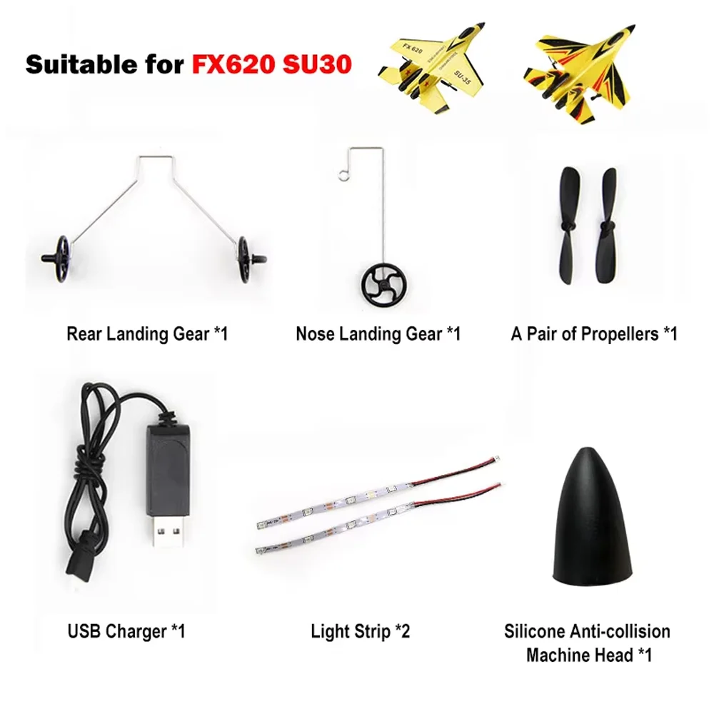 FX620 SU35 SU30 RC aereo pezzi di ricambio accessori elica lama/carrello di atterraggio/sedile di atterraggio/batteria/caricabatterie
