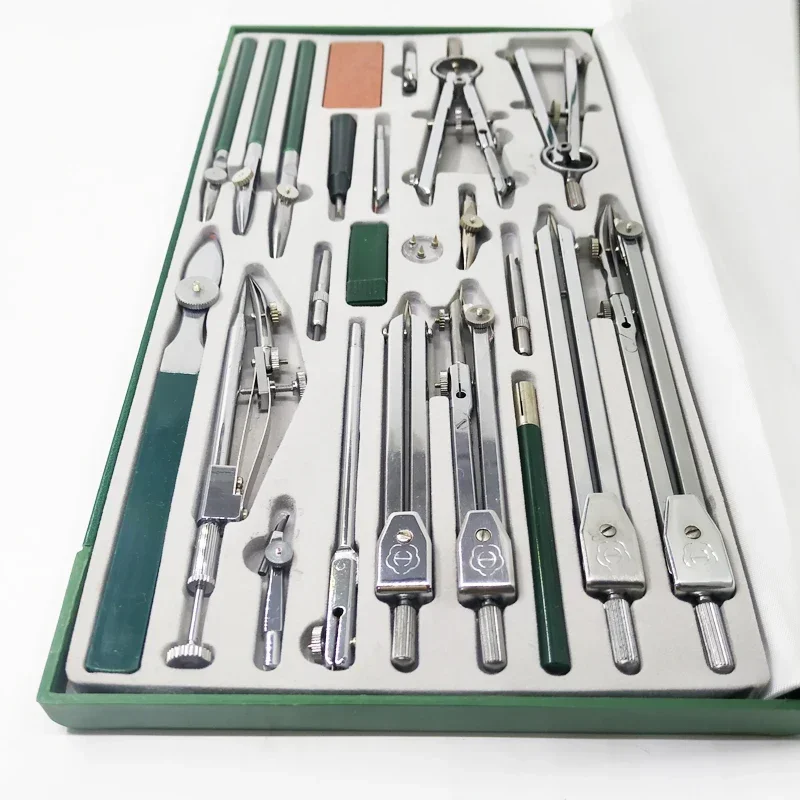 23pcs/lot Drawing instruments mechanical construction engineering drawings metal compasses tool sets