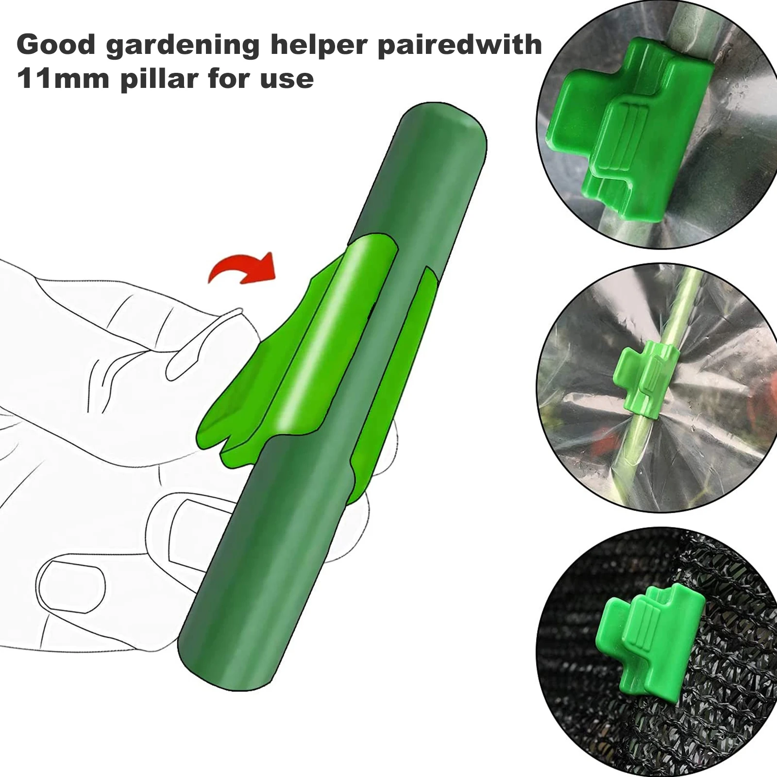 Greenhouse Film Clamps 60PCS Plastic Clips for Outer Diameter 11CM Plant Stakes Garden Shed Row Cover Netting Tunnel Hoop