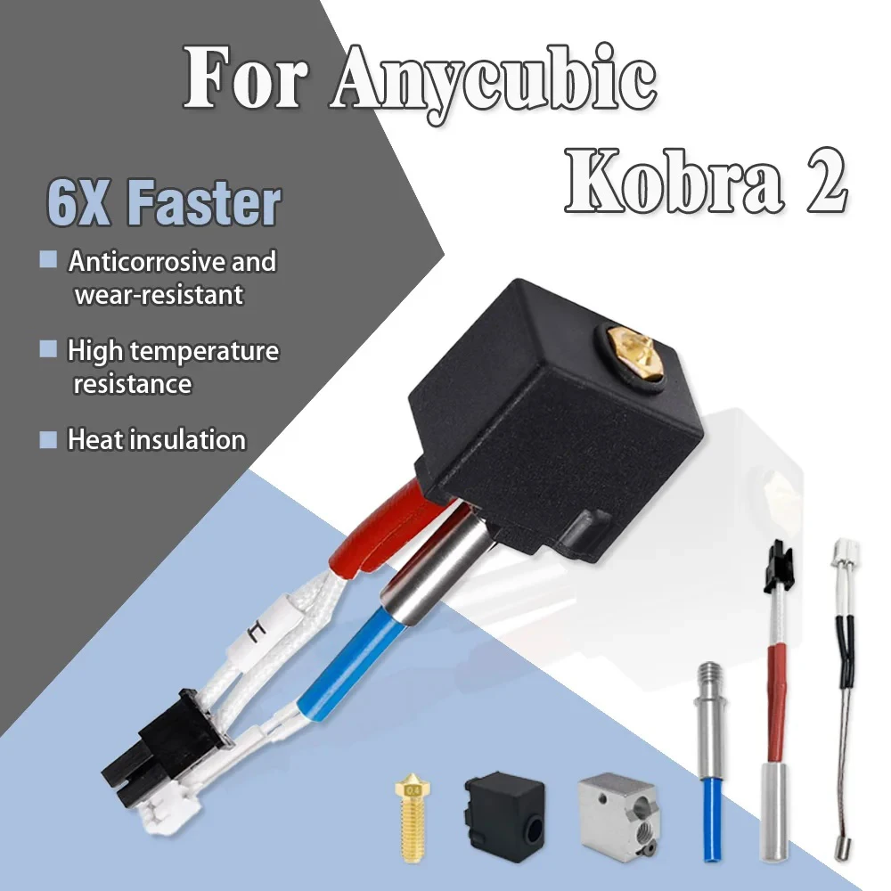 For Anycubic Kobra 2 Hotend Kit Pinting Head For Anycubic Kobra 2 Plus/ Kobra 2 Pro/ Kobra 2 Neo Hot End Hardened Steel Nozzle