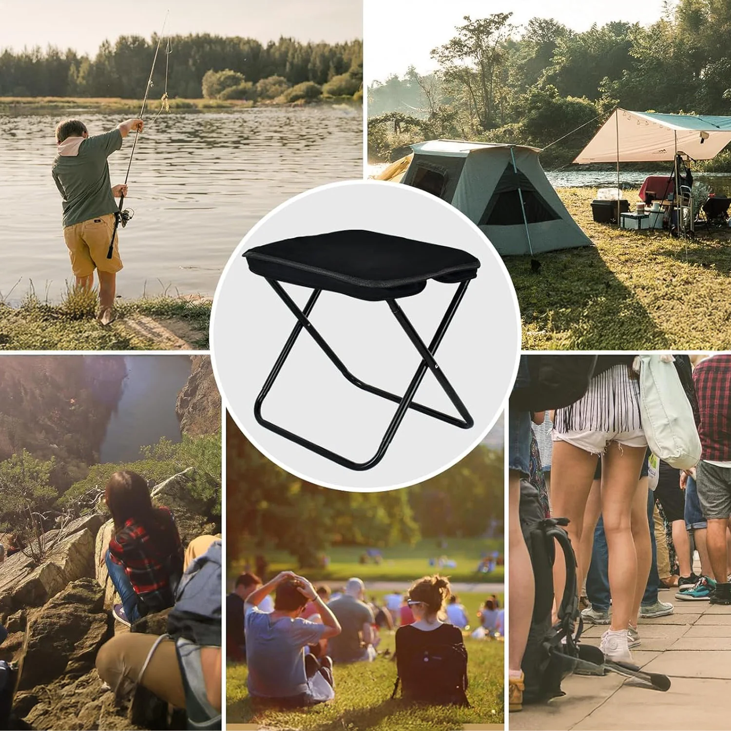 Obrázek 7: Outdoorové skládací stolice přenosné židle lehoučké přenosné stolice chairs holds nahoře na 220LBS pro kemping, tramping, rybaření