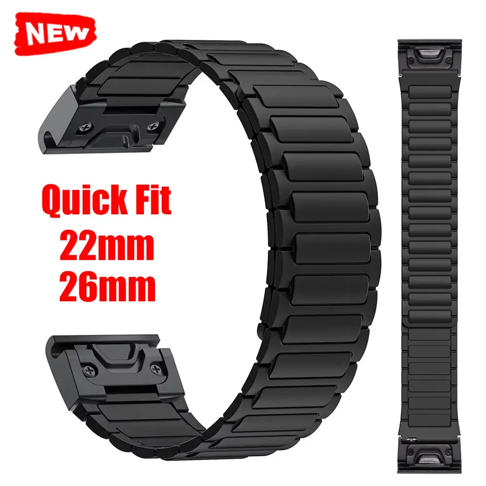 سريعة تناسب 26 مللي متر ل Garmin Fenix 7X 8X 51 مللي متر إندورو 2 غريزة 2X الشمسية Fenix 5x plus حزام المغناطيسي حلقة سوار إكسسوارات #1