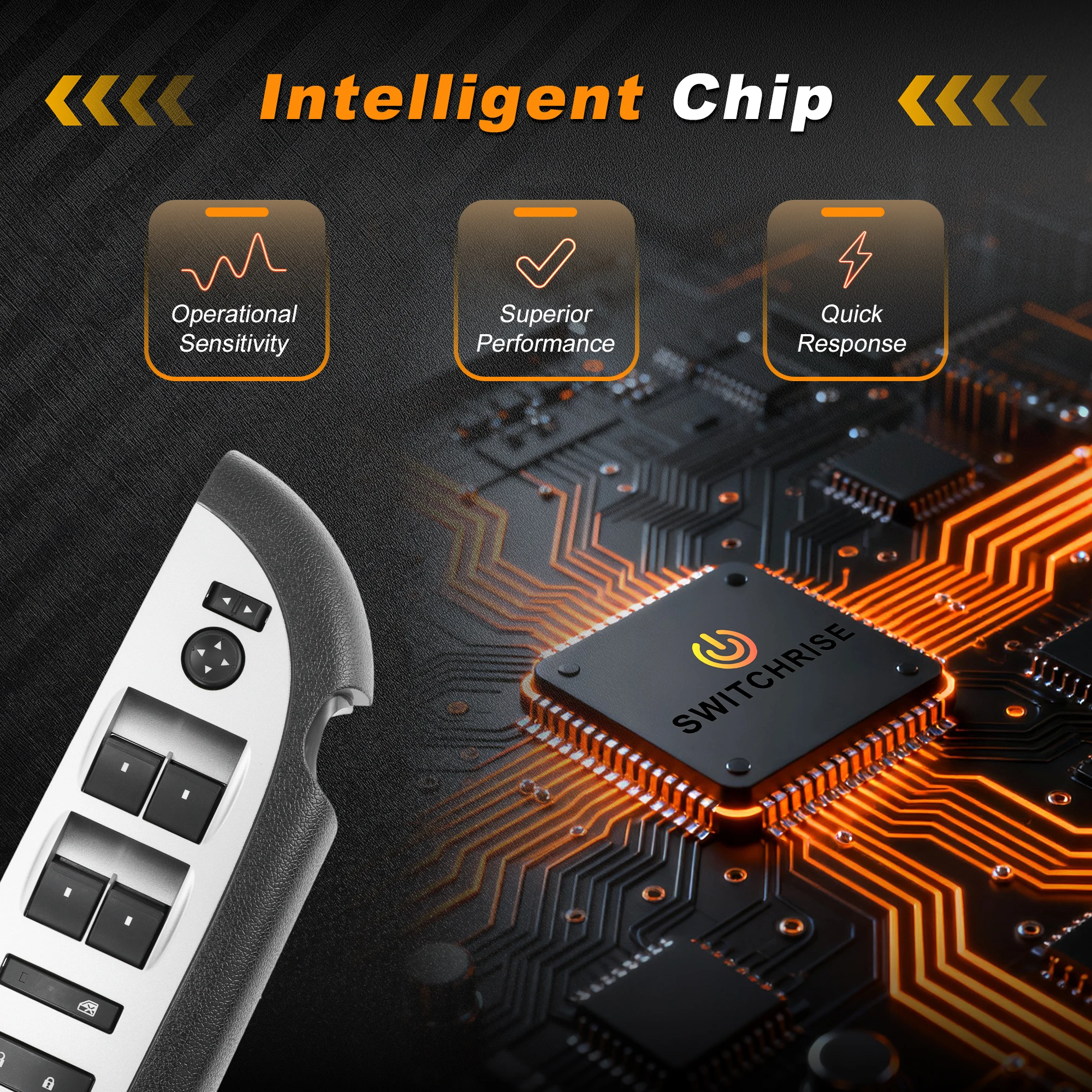 

UXCELL Driver Side Power Window Switch 20945129 Black for Silverado Sierra 2007-2009