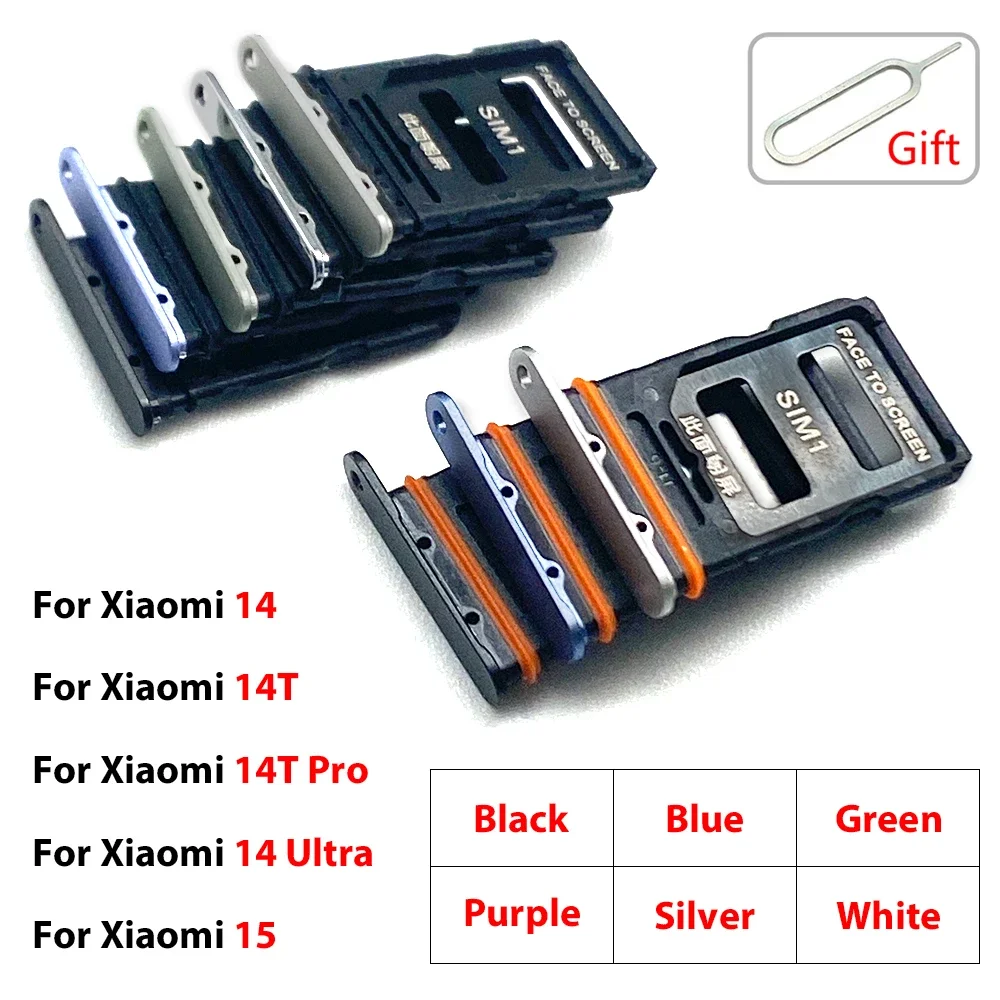SIM Card Tray chip slot drawer Holder Adapter Accessories For Xiaomi Mi 14 14T Pro 14 Ultra 15 15T