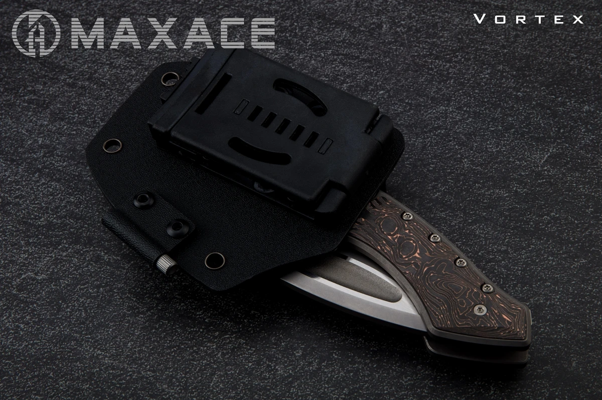 Maxace Kinfe Vortex CF Inlay Titanium Handle cpm-3v Blade Folding Kinfe Hunting Knife Domestic Defensive Knife Outdoor EDC