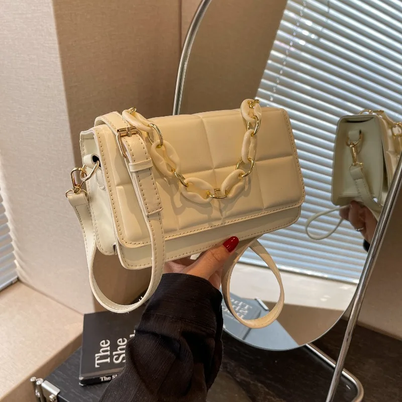 Women 2024 New Niche Design Solid Color Wallet Exquisite Simple Versatile Cross-body Handbag Small Square Shoulder Bag Mochila