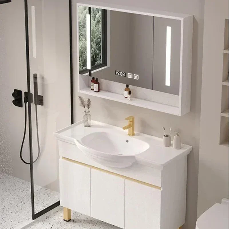 Compact Organizer Bathroom Cabinets Ceramic Washbasin Smart Mirror Bathroom Cabinet Modern Perfume Gabinete Trendy Furniture
