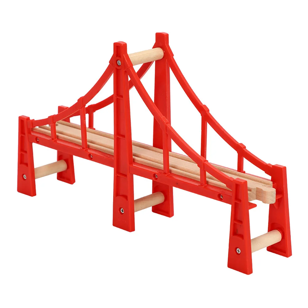 Wooden Raised Bridge Tracks Railroad Bridge Train Accessories Set Rail Bridge Overpass Model Toys Train Track Bridge