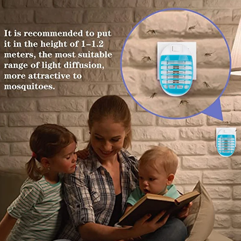 AD-Mosquito eletrônico Zapper com luzes, armadilha interna da mosca, assassino do mosquito, sala de estar, casa, quarto, escritório