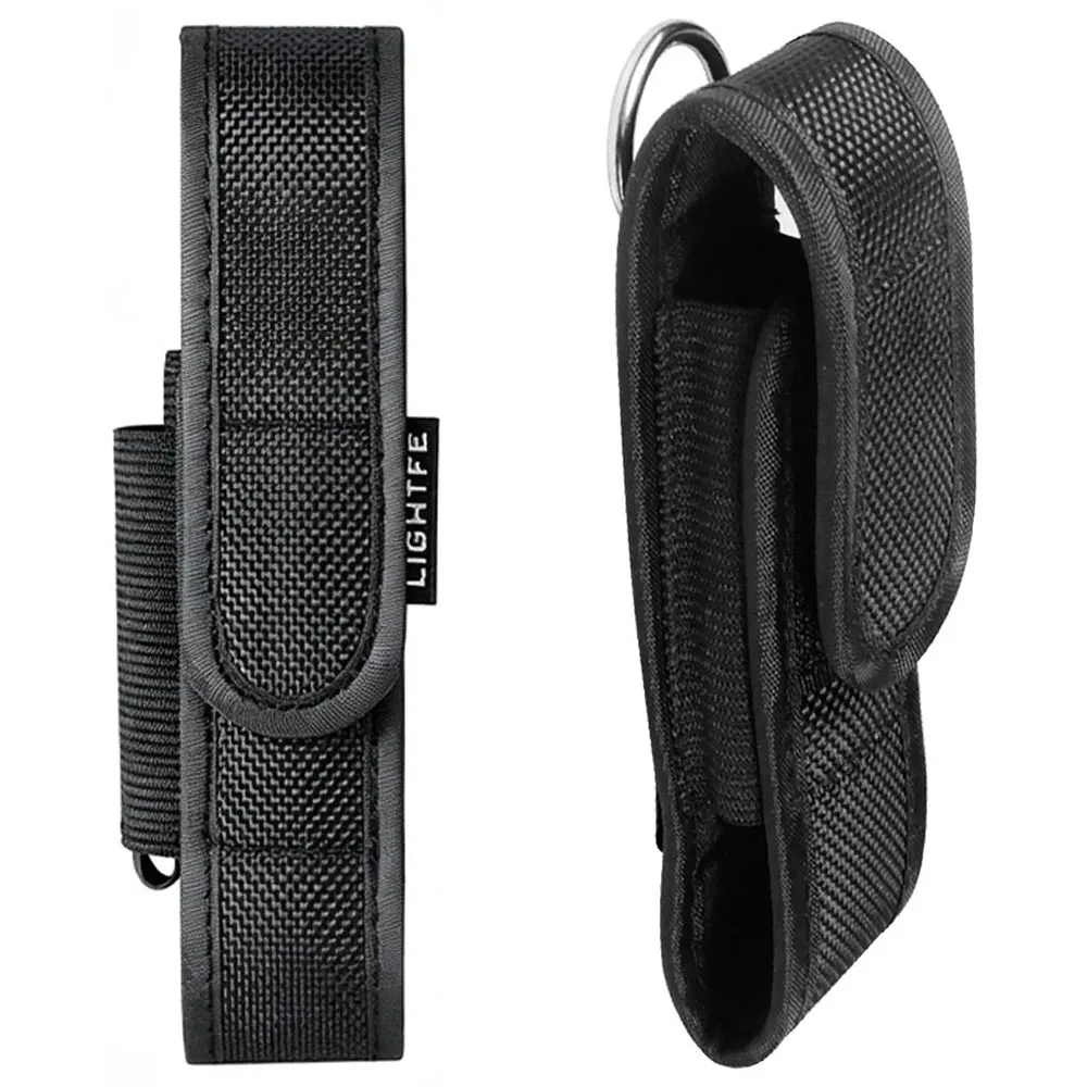 T309 Tactical Flashlight Pouch Thick Nylon Torch Holster Waist Belt Holder EDC Tool Carry Case for Outdoor Camping Hunting