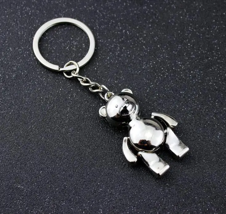 

400pcs/lot DHL shipping metal bear keychains lovely zinc alloy animal teddy key chain for girl key rings ni423