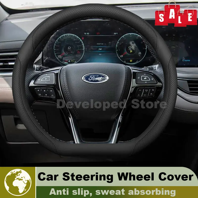 Car Steering Wheel Cover For Ford Territory Equator Sport 2023 2024 2025 2026 Leather Auto interior Ford Territory Accessories