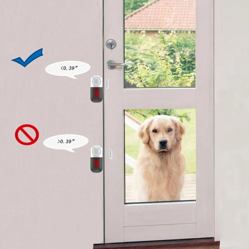 Magnetic Sensor Burglar Alarm High Decibel Detector Battery Powered Window Sensor Plastic Wireless Door Magnetic System