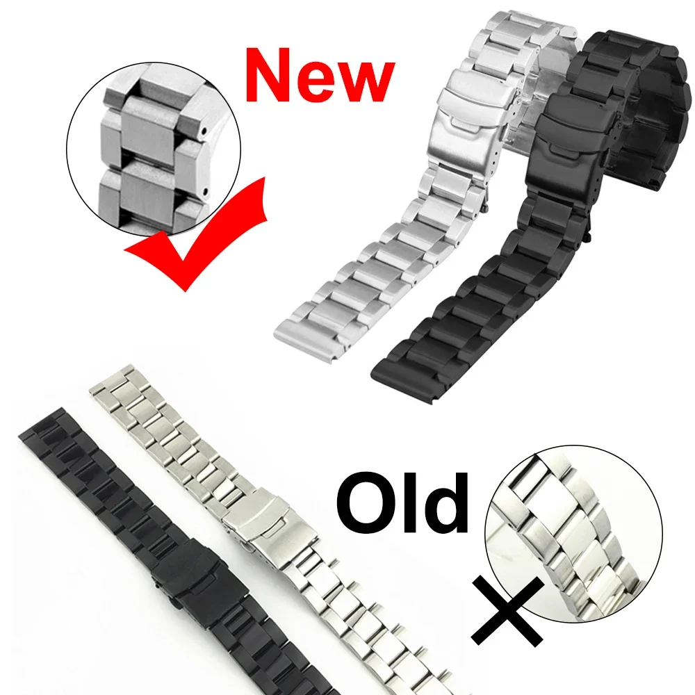 Luxury Stainless Steel Watchbands 20 22 24mm For Galaxy watch 6 5 40 44mm 43 47mm Strap For Seiko Huawei 4 pro Business Bracelet