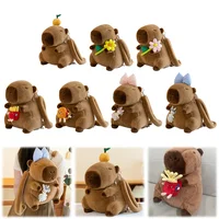 Cute Capybara Plush Backpack Funny Cartoon Capybara Shoulder Bag Student Fur Bag Plush Capybara School Bag for Kids 3