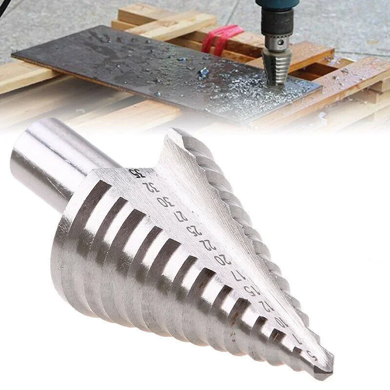 5-35mm Coated Step Drill Bits HS5555555555555555555555555555555S Straight Groove Step Cone Drill High Speed Steel Wood