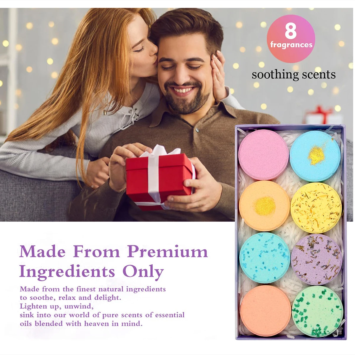 8Pcs/box Shower Steamers Aromatherapy Spa Kit Bath Bomb Bubble Bath Salt Balls Women Essential Oil Fizzy Balls Shower Supplies