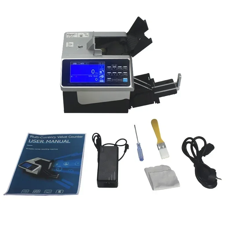 

2025 XD-6100 USD EUR THB Portable Money Counter Rechargeable Cash Mixed Currency Mini Detector Printable Bill Counting Machin