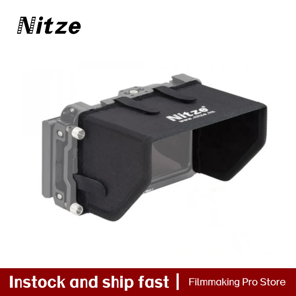 Nitze Monitor Cage Sunhood for Ninja V+SmallHD Focus /PortKeys BM5 5” 5.2” 5.5”/PortKeys LH5H /F6 PLUS Cage