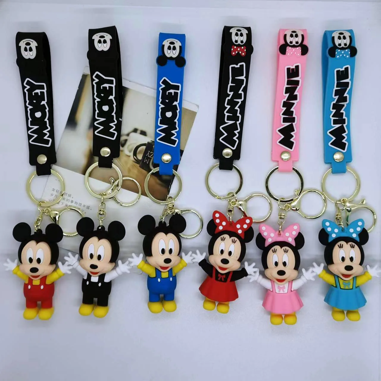 

Creative Cartoon Dropping Glue Mickey Minnie Doll Keychain Bag Car Keychain Accessories Gift Wholesale Toys Anime Cartoon Frind