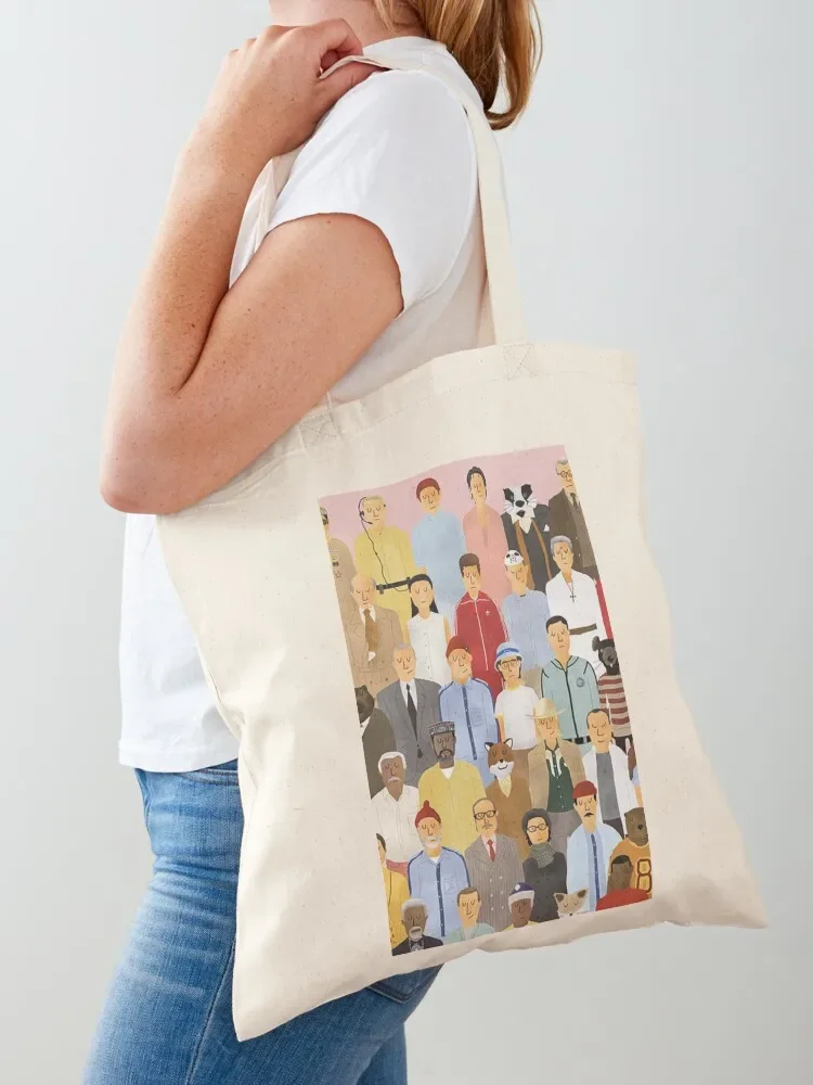 

Wes Anderson Cast Art Tote Bag, женская сумка для покупок с логотипом, женские сумки для покупок