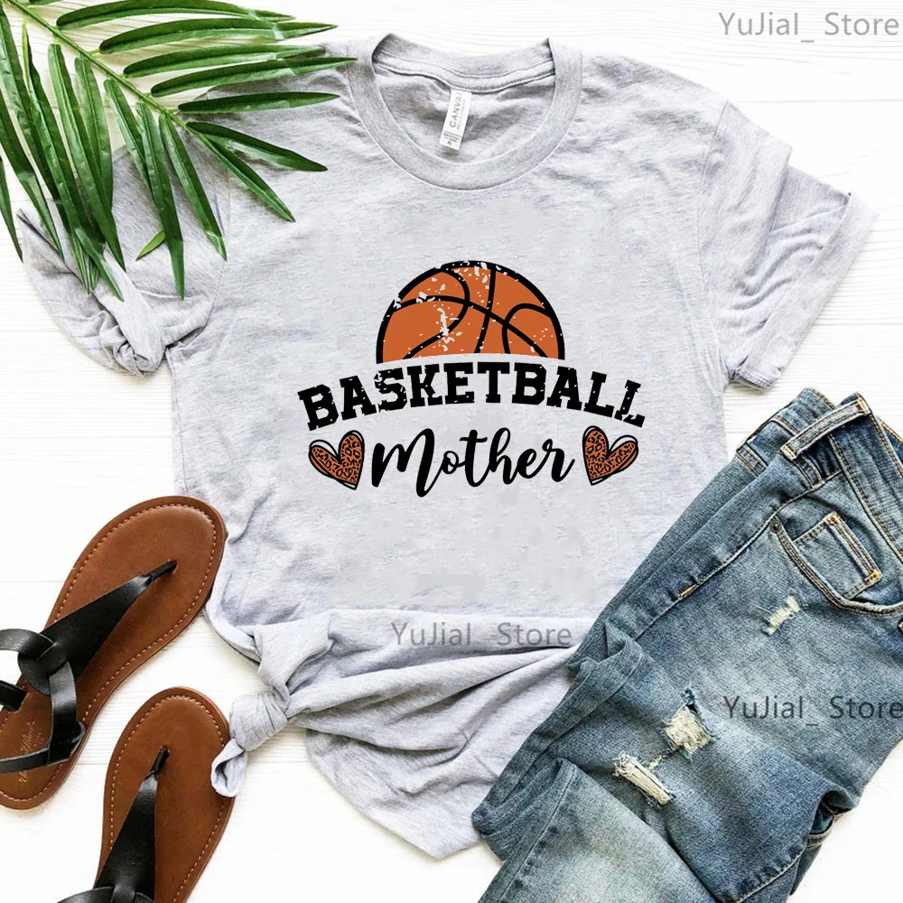 

Basketball Mother Graphic Print T Shirt Women Leopard Love Pink Gray Tshirt Femme Harajuku Shirt Summer Fashion T-Shirt Female