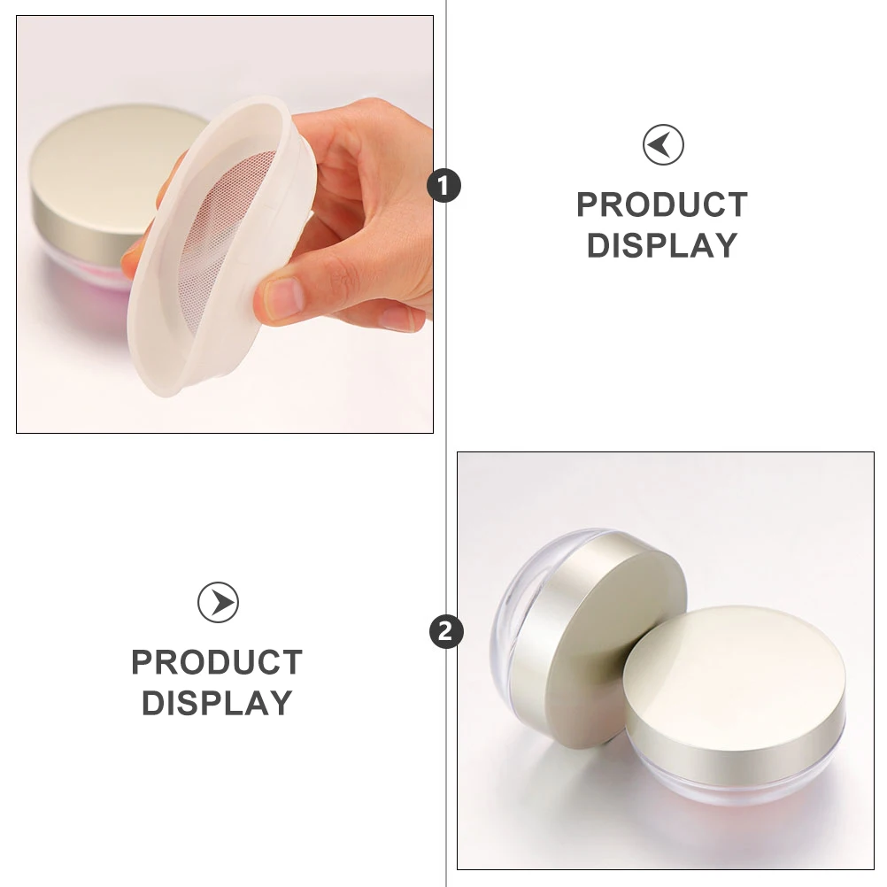 

2pcs Portable Empty Loose Powder Container Compact Reusable Makeup Powder Box For Blusher Eyeshadow Diy Refillable Case
