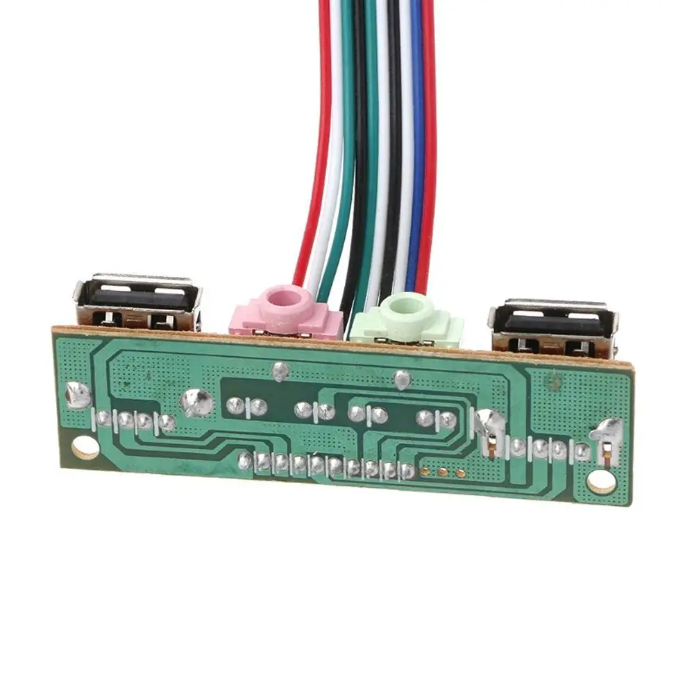 

Earphone Cable Cable Adapter 6.8CM 2 Audio Jacks Motherboard Expansion Card Front Panel Computer Case Panel Audio Jacks Port