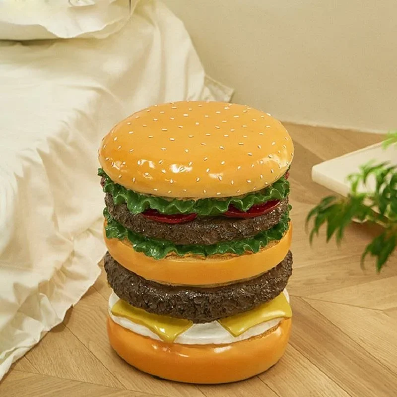 Hamburg Seat Resin Hamburger Corn Chair Shoe Changing Stool Living Room Decoration New Arrival Dropshipping Interes